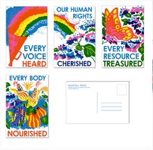 Ours to Protect - Set of 4 Risograph Social Change Postcards by Heartell Press