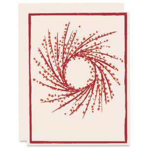 Berries Wreath Winter Holidays Card - Boxed Set of 6 by Heartell Press