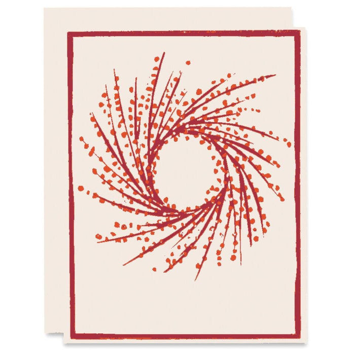 Berries Wreath Winter Holidays Card - Boxed Set of 6 by Heartell Press