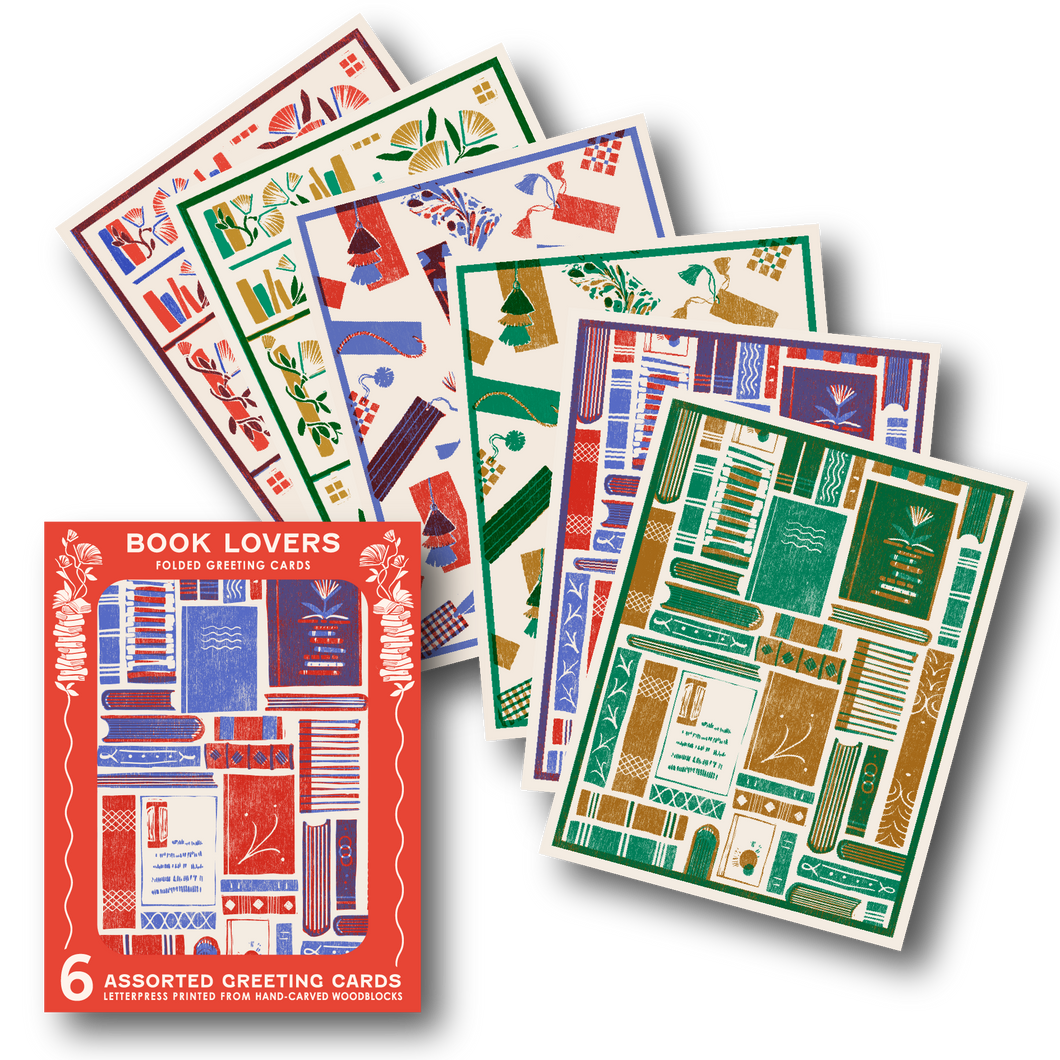 Book Lovers Assorted Letterpress Cards Set by Heartell Press