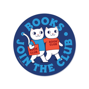 Book Club Cats Sticker by Seltzer Goods