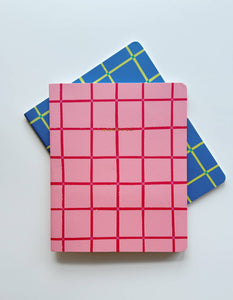 Pink Grid Notebook Duo by Idlewild Co.