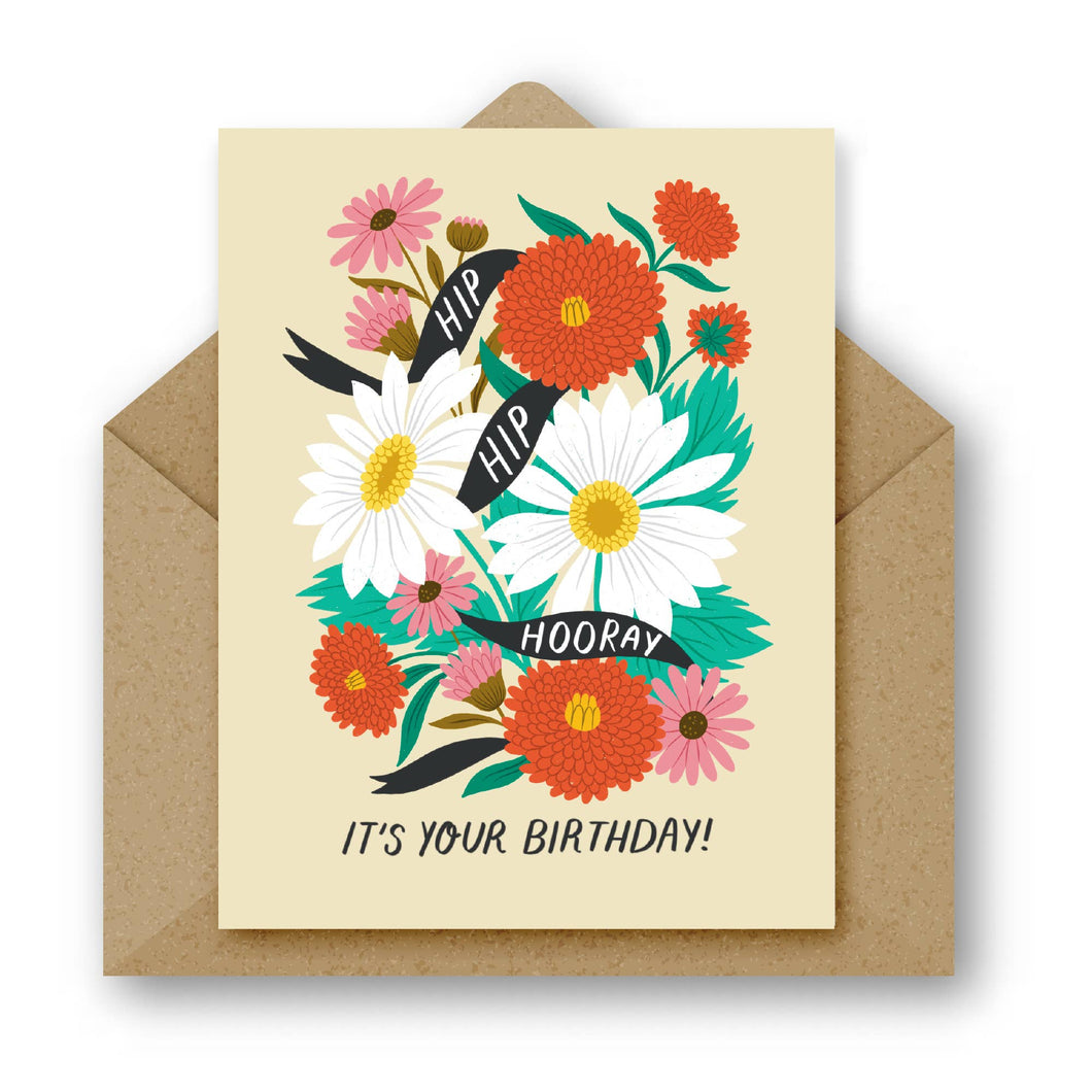 Hip Hip Hooray Birthday Greeting Card by Wild Perla