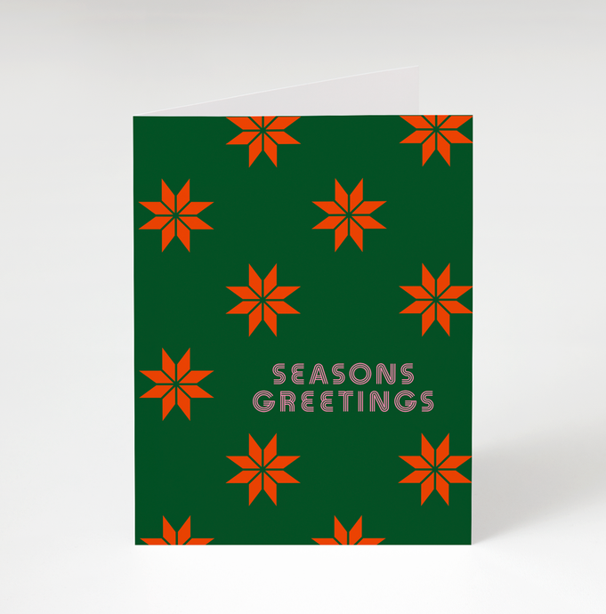 Seasons Greetings Pattern Greeting Card by Bon Femmes