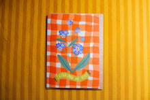 Forget-Me-Not Thinking of You Card | Blank Greeting Card - Red Gingham - by Mae Fox Creative