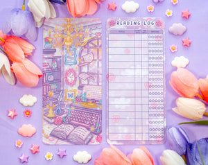 Pastel Academia Reading Log Bookmark by Unicorn Eclipse