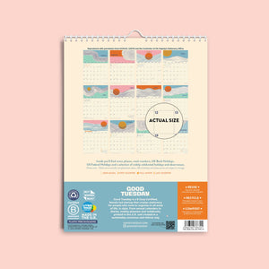 2026 Calendar | Tidal Waves A4 by Good Tuesday