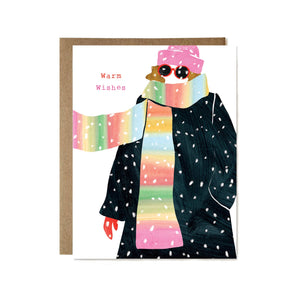 Warm Wishes Big Scarf Greeting Card by Ula Bloom