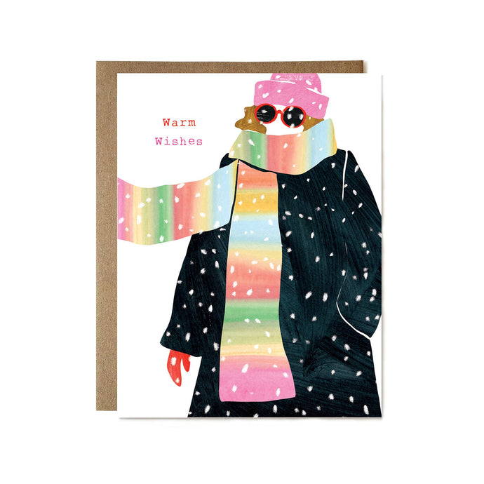 Warm Wishes Big Scarf Greeting Card by Ula Bloom