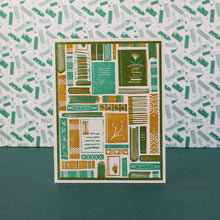 Spines and Covers (Green) Letterpress Card by Heartell Press