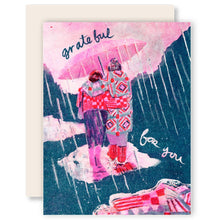 Grateful for You (Quilt Coats) - Gratitude Risograph Card by Heartell Press