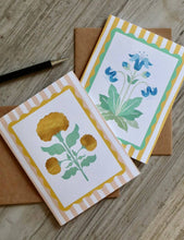 Marigold Block Print Stationery Set by Ula Bloom