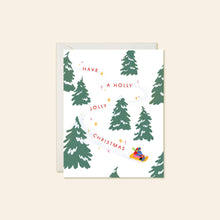 Jolly Sledding – Classic Christmas Card by Karen Schipper