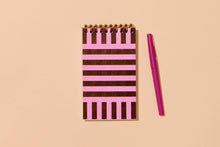 Letterpress Small Spiral Notebook (Lined)—Riviera Stripe by And Here We Are
