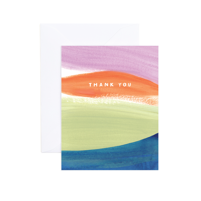 Josie Striped Thank You Greeting Card by Evergreen Summer