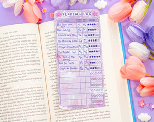 Pastel Academia Reading Log Bookmark by Unicorn Eclipse
