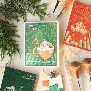 Happy Holidays (Eggnog) Christmas Card by Heartell Press