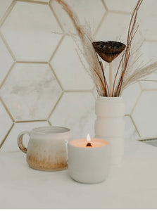 White Rose + Sandalwood Candle by The Black Out Co