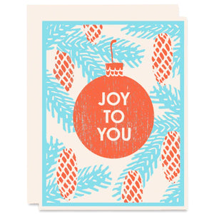 Joy To You Letterpress Card - boxed set of 6 - by Heartell Presss