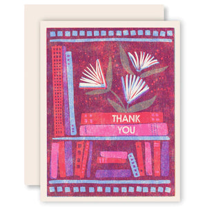 Thank You (Book Flowers) Card by Heartell Press