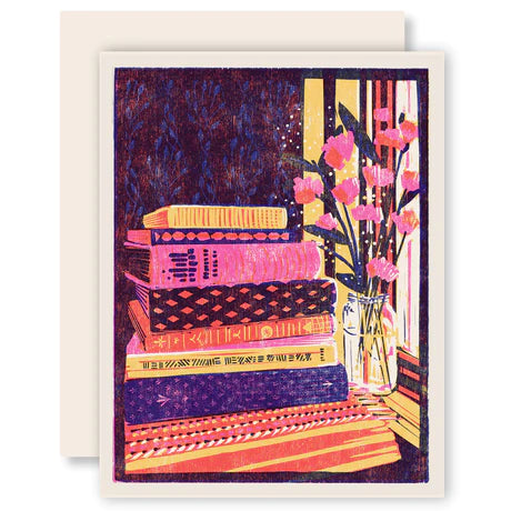 Still Life with Books and Flowers Everyday Inspiration Card by Heartell Press
