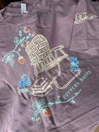 "Books Here" Cropped Shirt by Marni Kaldjian - Faded Smoky Violet