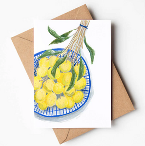 Longan Fruit in Basket - Eco-Friendly Art Greeting Card by Bert and Roxy
