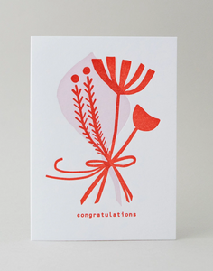 Congrats Bouquet Card - by Meshwork Press