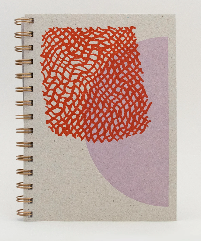 Red/Lav Half Moon Planner - by Meshwork Press