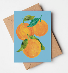 Illustrated Oranges Greeting Card by Bert & Roxy