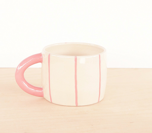 Bubblegum Stripes Coffee Mug by Nightshift Ceramics