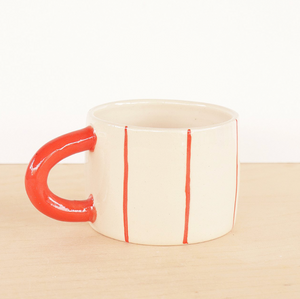 Poppy Stripes Coffee Mug by Nightshift Ceramics
