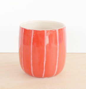 Poppy Stripes Small Ceramic Tumbler by Nightshift Ceramics