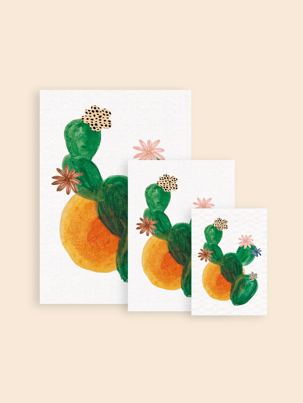 Wild Cactus Sunrise Card by Hand and Palm