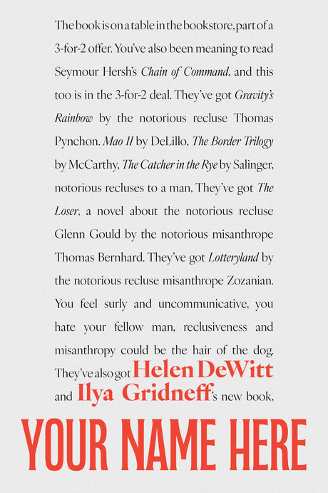 Your Name Here by Helen DeWitt