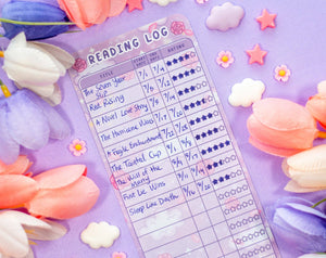 Pastel Academia Reading Log Bookmark by Unicorn Eclipse