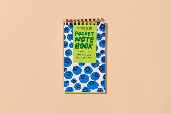 Blueberry Letterpress Pocket-size Spiral Notebook by And Here We Are