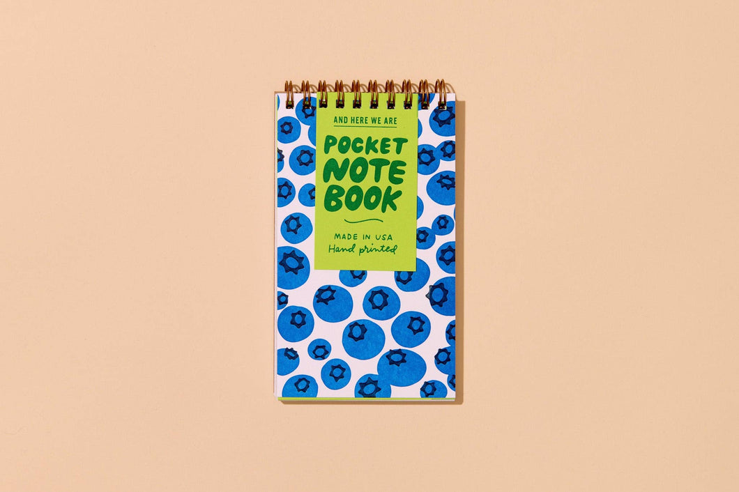 Blueberry Letterpress Pocket-size Spiral Notebook by And Here We Are