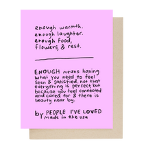 Season of Enough Greeting Card by People I've Loved