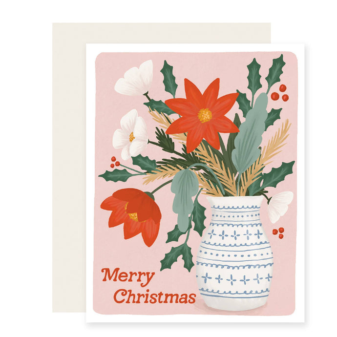 Mod Vintage Christmas Floral | Christmas Card by Slightly Stationery