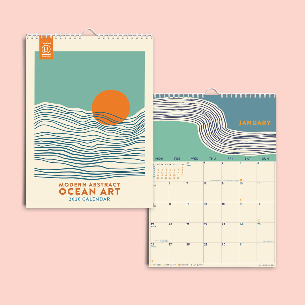 2026 Calendar | Tidal Waves A4 by Good Tuesday