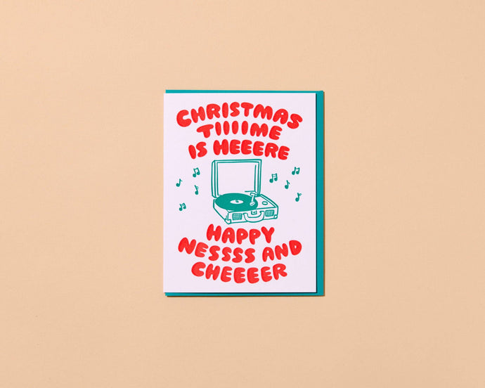 Christmas Time Vintage Feel Letterpress Christmas Card by And Here We Are