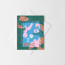 Rest, Build, Hold, Resist - Activism Risograph Card by Heartell Press