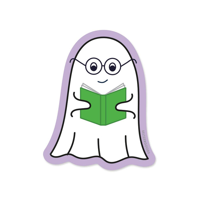 Ghost Reading Sticker by Seltzer Goods