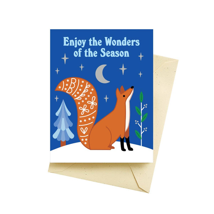 Fox Scene Holiday Cards by Seltzer Goods