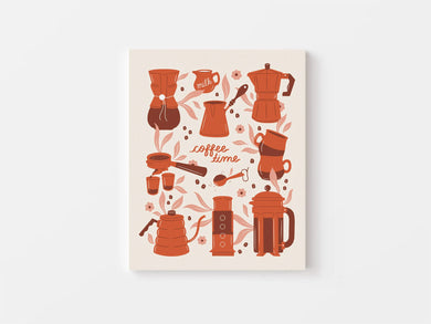 Coffee Time Illustrated Print by Wild Perla