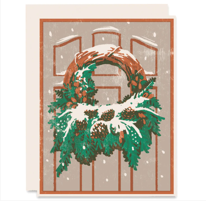 Snowy Wreath  - Holiday Card by Heartell Press